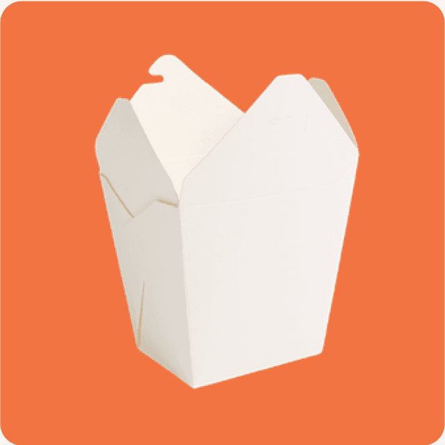Caja blanca comida asiática 32 oz - Caja 450 pzas (9 paq. x 50)