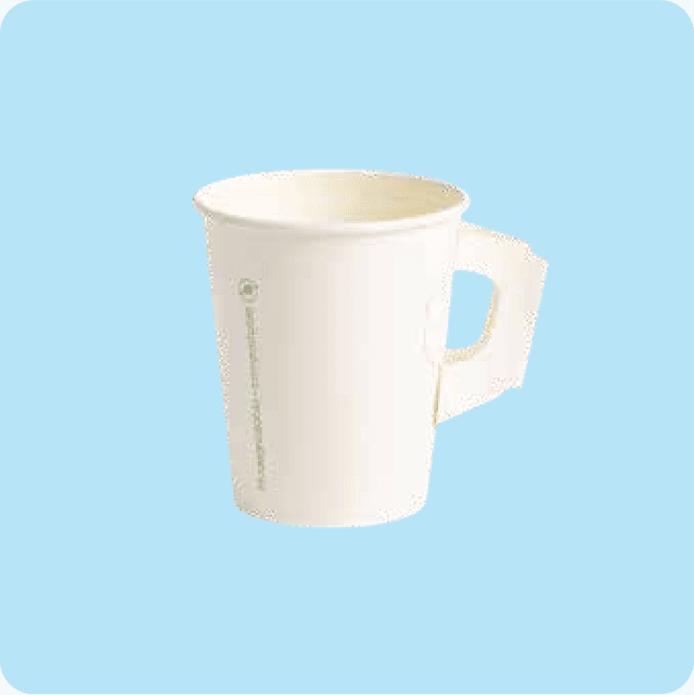 Vaso blanco 8 oz bebida caliente con asa - Caja 1,000 pzas (20 paq. x 50)