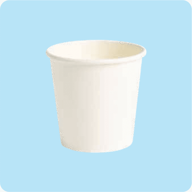 Vaso blanco 4 oz bebida caliente, impreso a una tinta - Caja 1,000 pzas (20 paq. x 50)